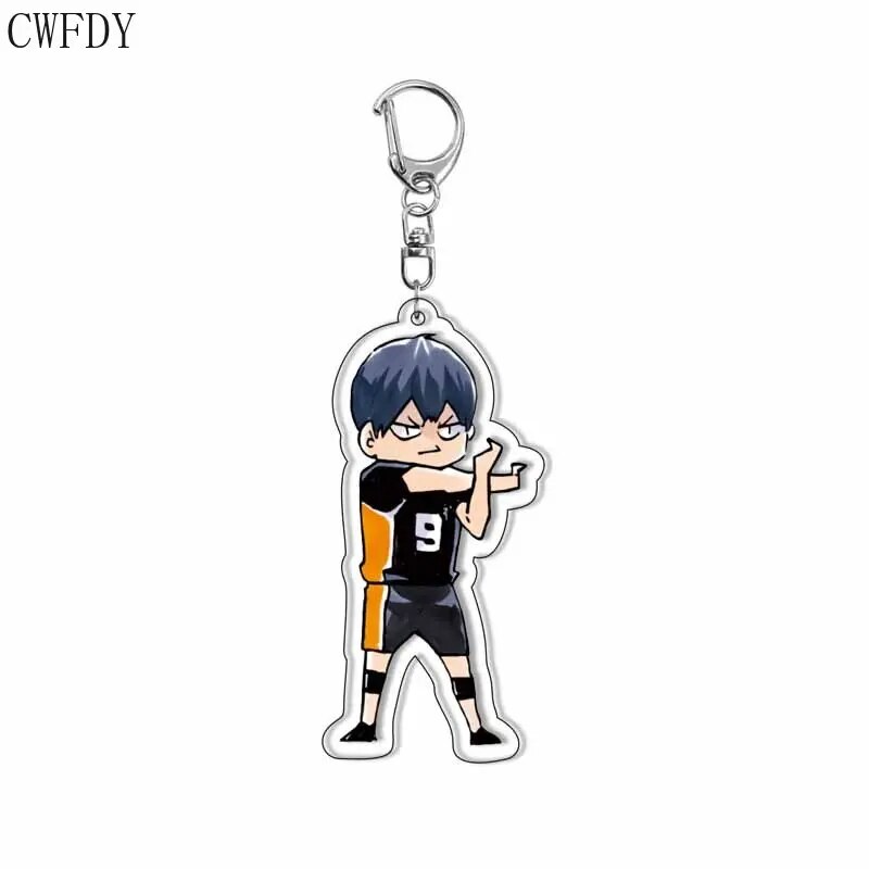 Anime Haikyuu!! Arcylic Keychain Volleyball Boy Key Chain Hinata Shoyo Kageyama Tobio Figures Keyring Charm Pendants Xmas Gifts