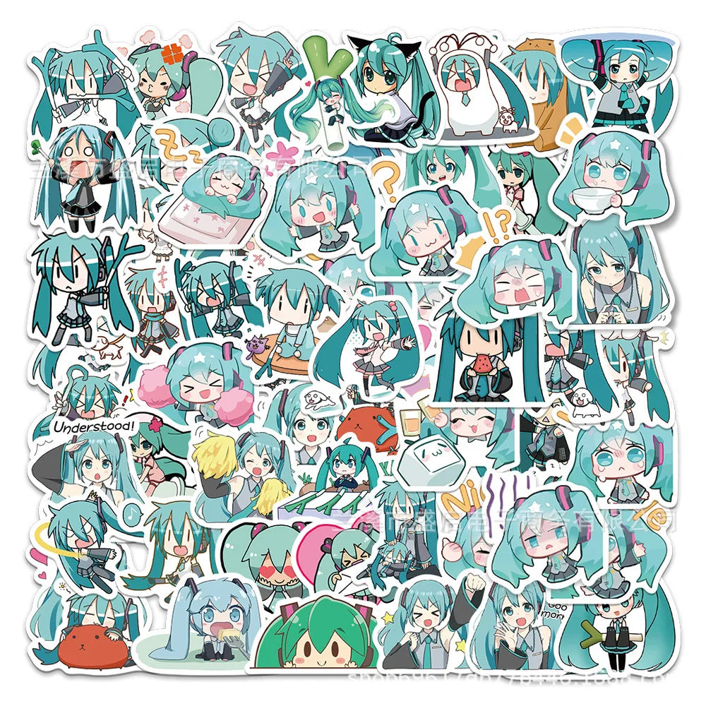 40/50/65pcs Cartoon Cute Kawaii Hatsune Miku Hand Account Sticker