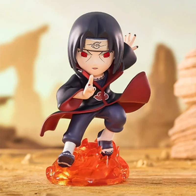 POP MART Naruto Sasuke Ninja World War Series Anime Action Figure Guess Bag Ornament Figurines Home Decor Desktop Dolls Model