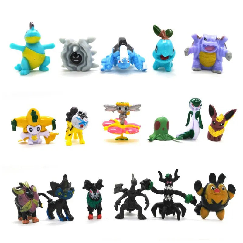 144 Pcs/Lot Mini Pokemon Figure Pikachu Kids Model Toys 2-3cm Kawaii Figurine PVC Dolls 6*24pcs Toys Wholesale