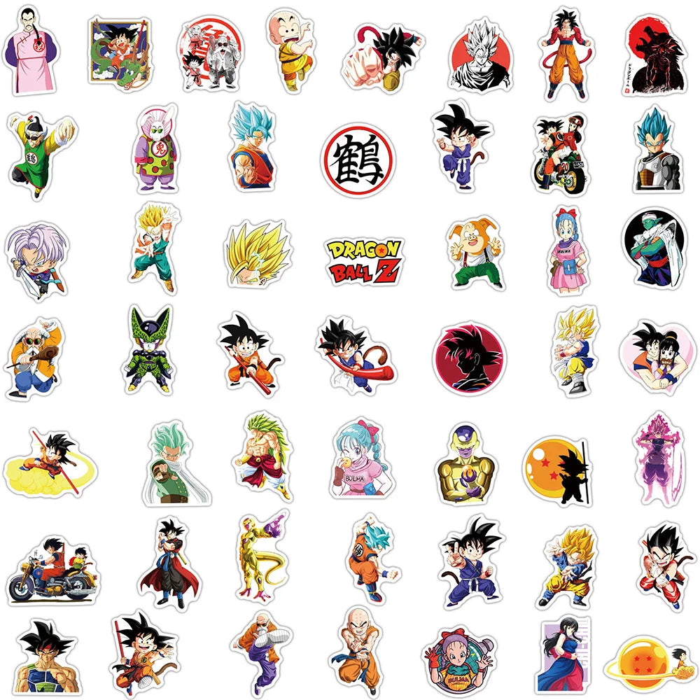 10/30/50pcs Anime Dragon Ball Z Stickers for Kids Graffiti Laptop Phone Luggage Waterproof Cool Son Goku Cartoon Sticker Toys
