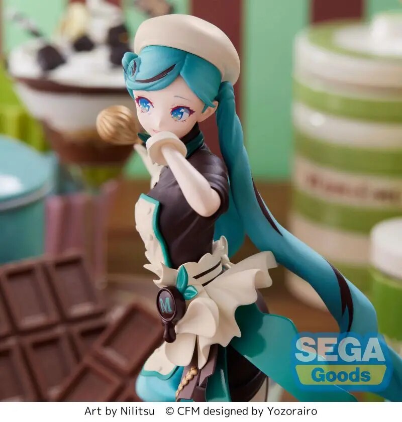 In Stock  Original SEGA Vocaloid Hatsune Miku Pastry Maker 21CM PVC Anime Figure Action Figures Collection Model Toys