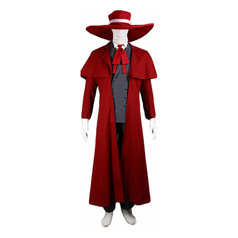 Animes Style New Vampire Hunter Cosplay Hellsing Alucard Costumes Cool Man Suits Content Long Coat Best Outfits Glasses Wigs Cap