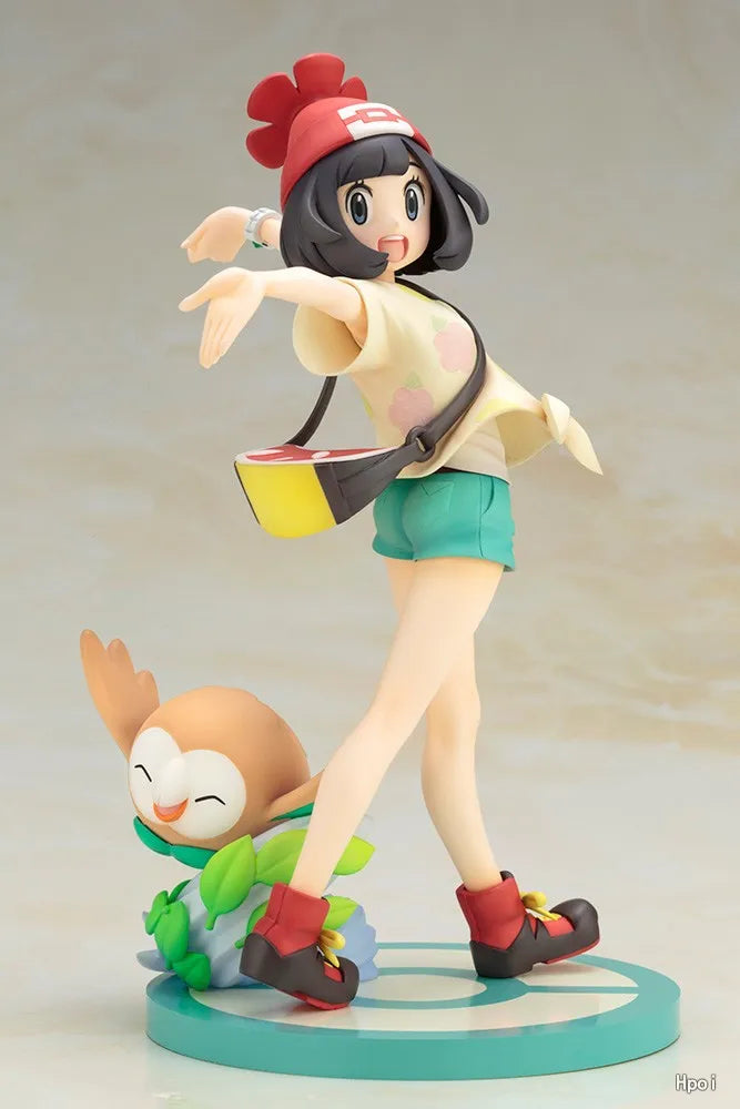 Original Kotobukiya 1/8 ARTFX J Pokémon Sun and Moon Selene Rowlet PVC Action Figure Anime Model Toys Collection Doll Gift