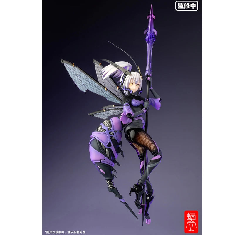 Original Snail Shell 1/12 Mobile Suit Girl Black and Purple Wasp Girl Clover PVC Action Figure Assembled Model Toy