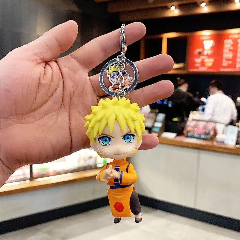 Anime Naruto Action Figures Model Keychains Accessories Cartoons Akatsuki Uchiha Itachi Cool Stuff Model Toys Keychain Pendant