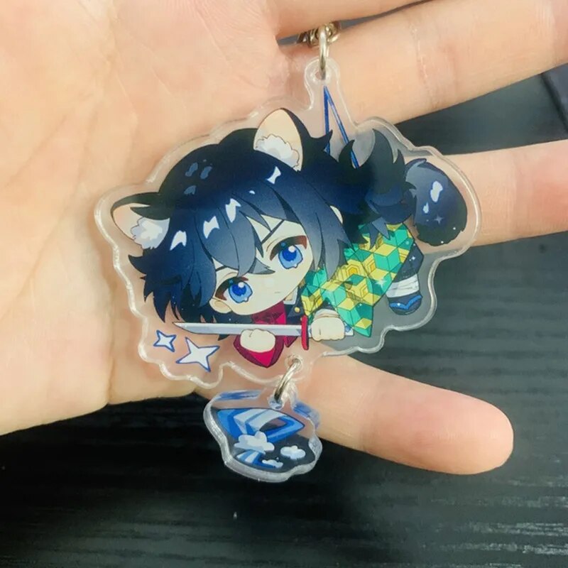 Demon Slayer Kimetsu no Yaiba Acrylic Keychain Daki Kanroji Mitsuri Cosplay Figure Bag Car Accessories Pendant Key Ring Fan Gift