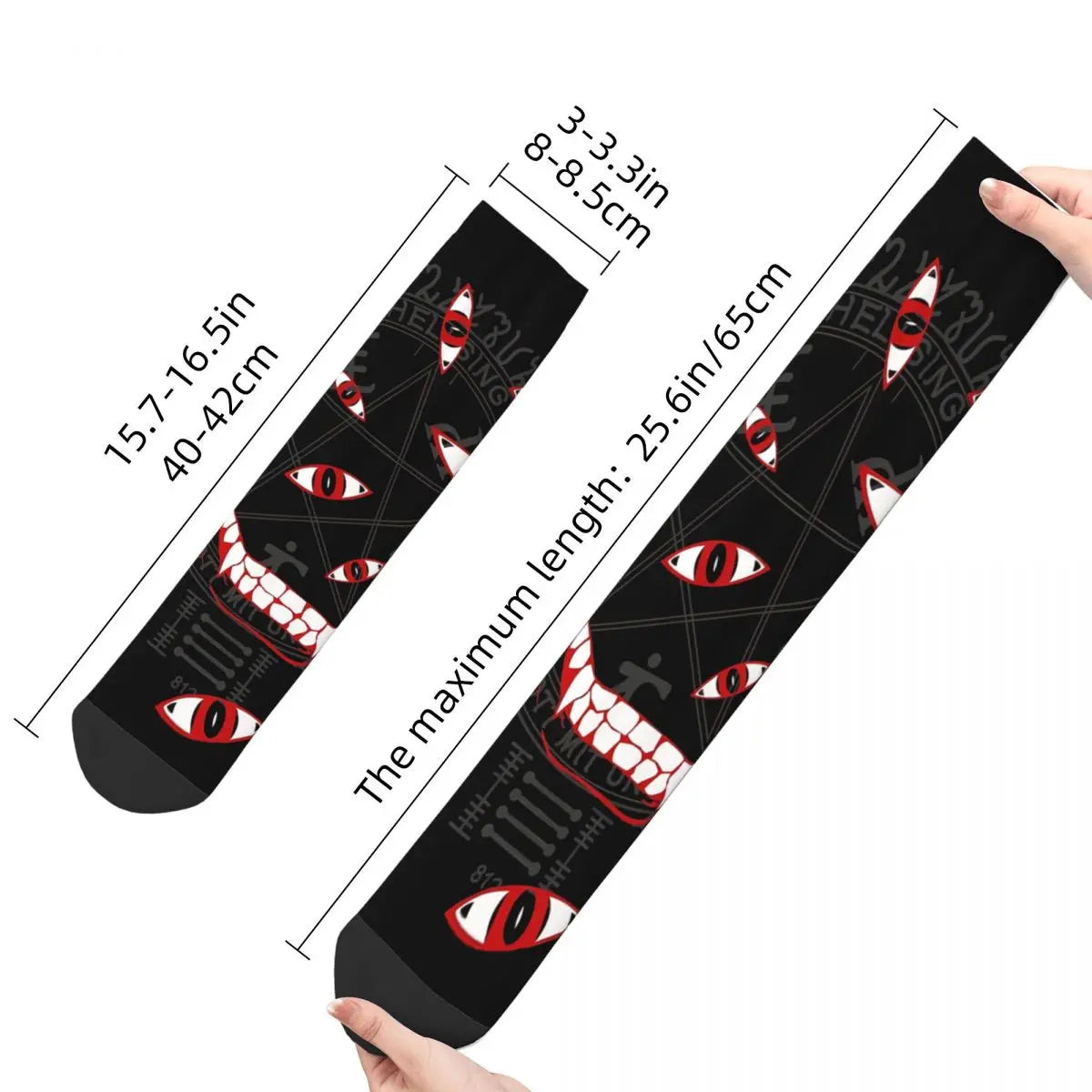 Funny Men's Socks Hellsing Eyes Retro Hip Hop Seamless Crew Sock Gift Pattern Printed