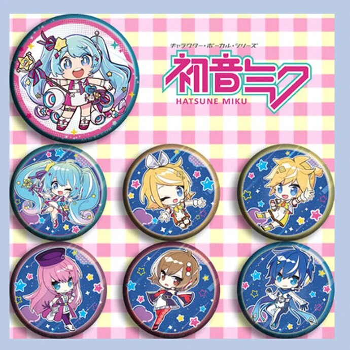 Hatsune Miku figura de Anime broches insignia Hatsune Miku mochila accesorios de ropa Kagamine Rin Len broche de Anime insignia regalos