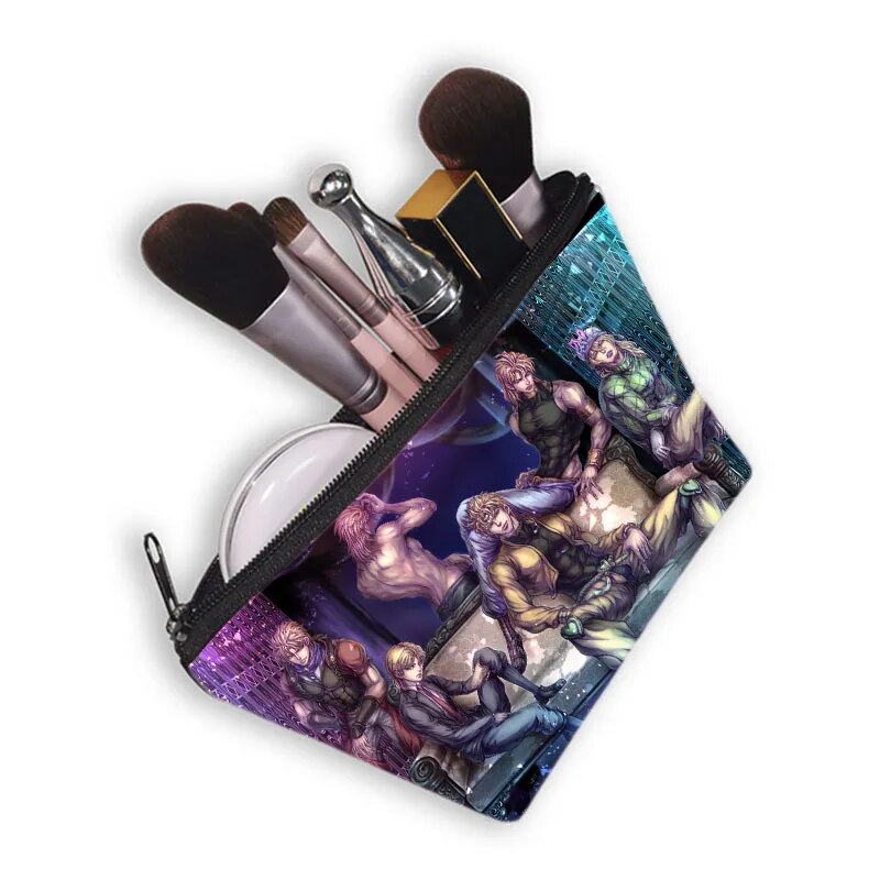 Anime Jojo Bizarre Adventure Cosmetic Bag Cartoon Killer Queen Makeup Beauty Bags Girls Clutch Cosmetic Case Ladies Lipstick Bag