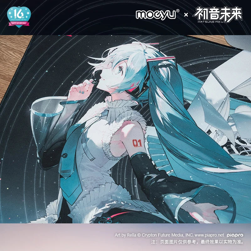 Moeyu Hatsune Miku 16th Anniversary Mouse Pad Mousepad Anime Vocaloid Cosplay Large Keyboard Gaming Mat Cartoon Desk Playmat