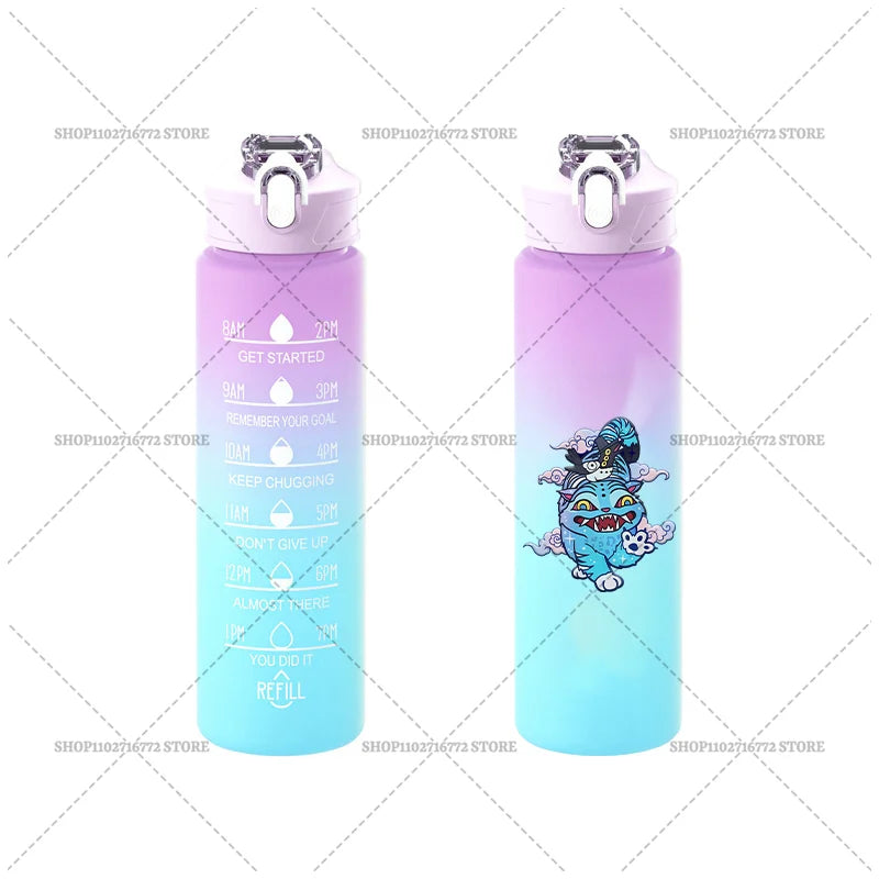 750ML KPop Demon Hunters Gradient Color Water Cup HUNTRIX Rumi Mira Zoey Jinu Drinking Bottle Saja Boys Tiger Kid Birthday Gift