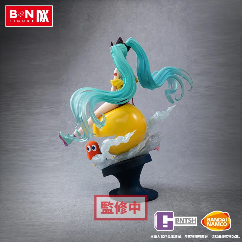 In Stock BANDAI BN FIGURE DX Vocaloid Hatsune Miku Pac-Man PVC Anime Action Figures Collection Model Ornaments Toy For Boys Gift