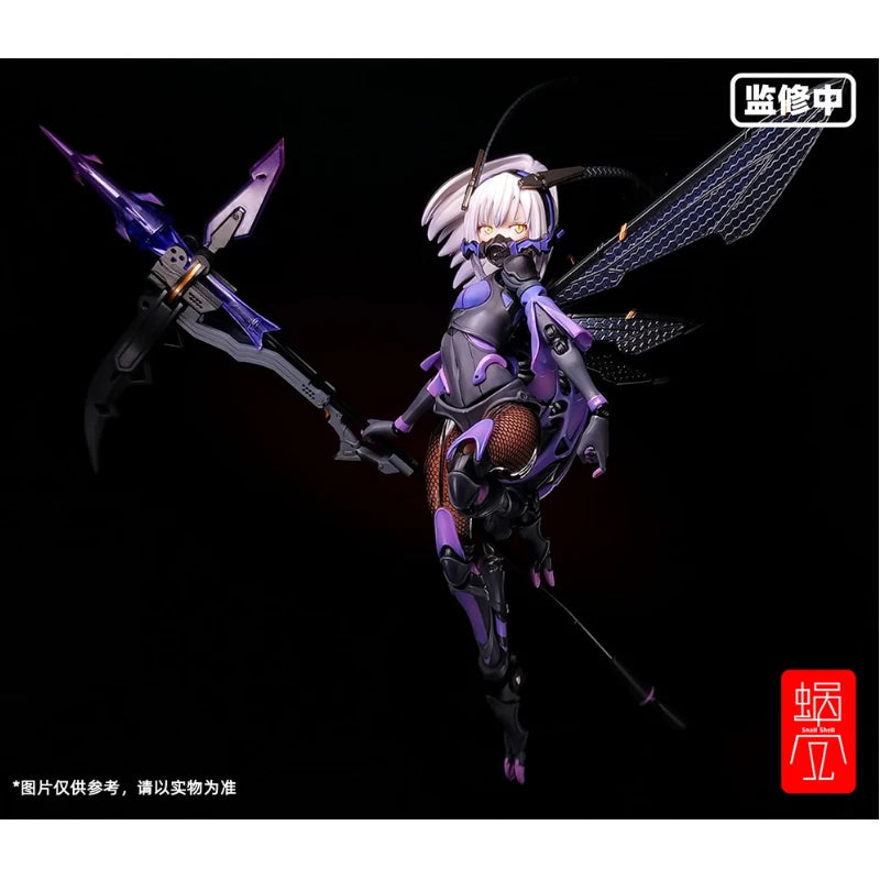 Original Snail Shell 1/12 Mobile Suit Girl Black and Purple Wasp Girl Clover PVC Action Figure Assembled Model Toy