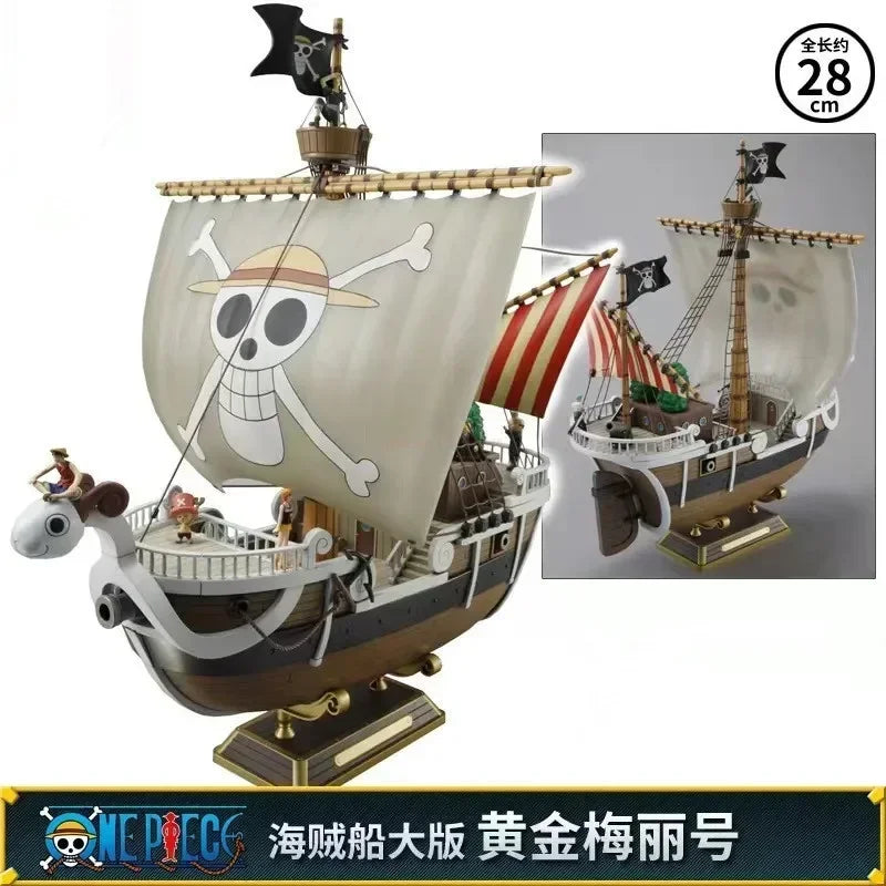 Bandai One Piece Anime Thousand Sunny Going Merry Boat Pvc Action Figure Collection Pirate Model Ship Toy Assemble Christma Gift