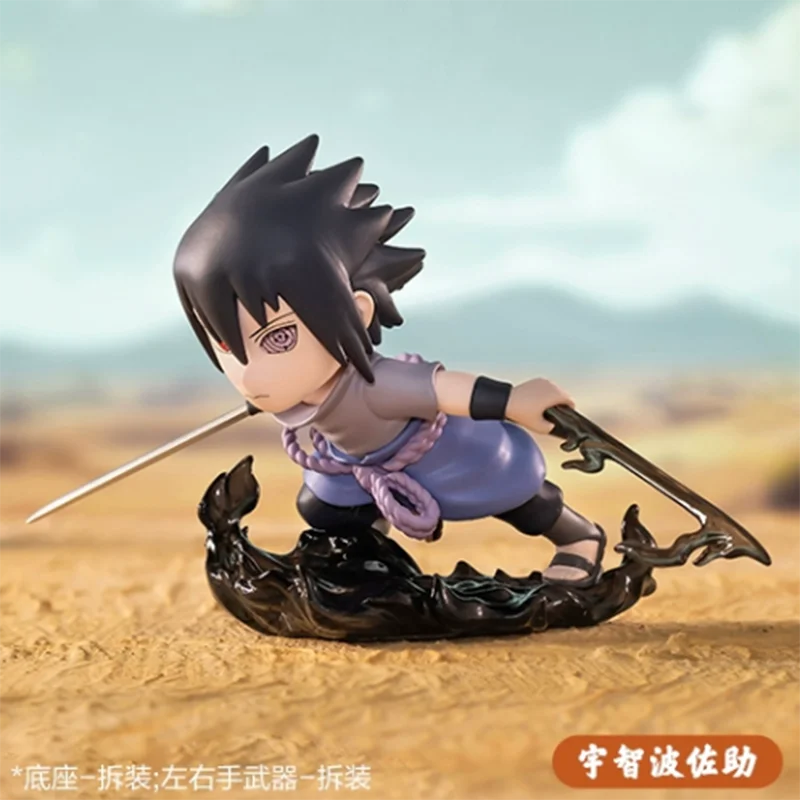 POP MART Naruto Sasuke Ninja World War Series Anime Action Figure Guess Bag Ornament Figurines Home Decor Desktop Dolls Model