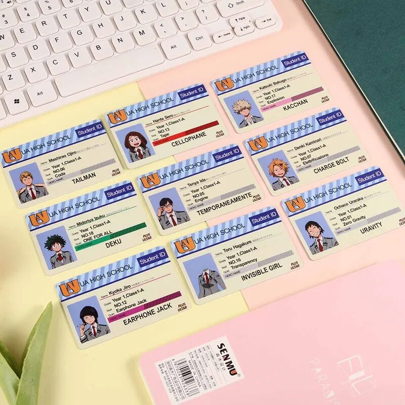 Anime Peripheral My Hero Academia PVC Student ID Card School Food Card Cosplay Prop PVC Collection Card Accessories