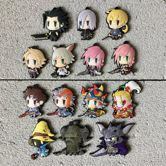 New Arrival Final Fantasy Original Japanese anime figure rubber mobile phone charms keychain strap