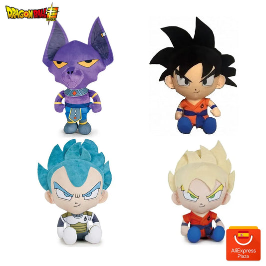 Peluches Dragon Ball Super, Goku, Vegeta, Beerus, super Saiyan con 36 cm de altura aprox.